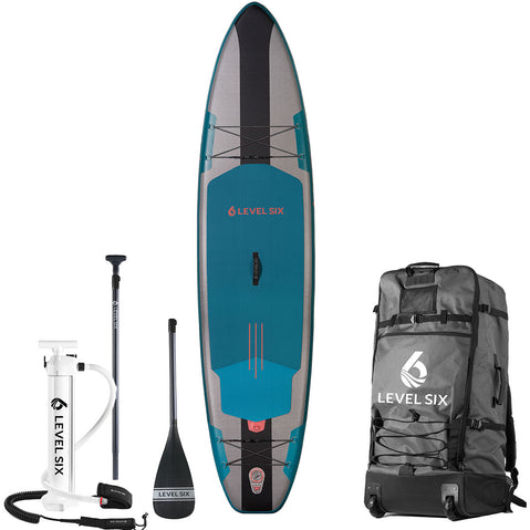 Level Six Eleven Six Carbon Inflatable SUP Board Package in Pine Forest package