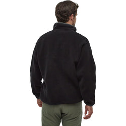 Patagonia Men's Synchilla Snap-T Pullover Top in Black/Forge Grey model view angle