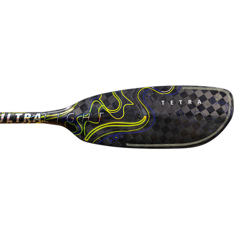 Aqua Bound Ultralight Tetra Carbon Straight Shaft Versa-Lok 2-Piece Kayak Paddle in Luminescent right blade