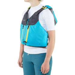 NRS Women's Zoya Kayak Lifejacket (PFD) in Teal model angle