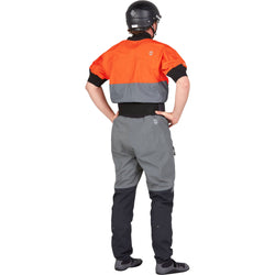 NRS Men's Stratos Shorty Semi-Dry Paddling Jacket in Flare model back