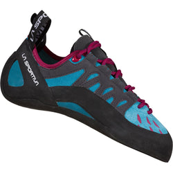 La Sportiva Women's Tarantulace Rock Climbing Shoes in Topaz/Red Plum side