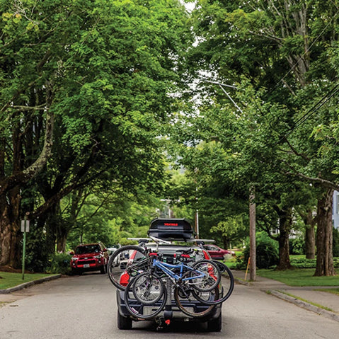 Yakima RidgeBack 5 Bike Hitch Rack with bikes loaded back