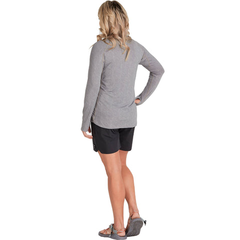 NRS Women's Silkweight Long Sleeve Shirt in Sharkskin model back