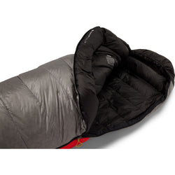 Mountain Hardwear Phantom 15 Degree Down Sleeping Bag in Glacial draft collar