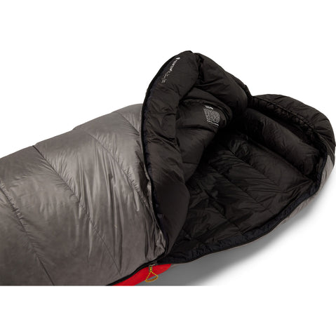 Mountain Hardwear Phantom 15 Degree Down Sleeping Bag in Glacial draft collar