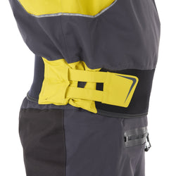 Level Six Emperor Dry Suit in Citron side adjustment