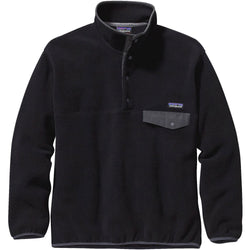 Patagonia Men's Synchilla Snap-T Pullover Top in Black/Forge Grey front