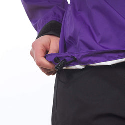 Level Six Women's Orillia Paddling Jacket in Violet Indigo model drawstring view