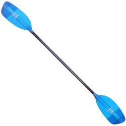 Werner Side Kick Fiberglass 4-Piece Whitewater Kayak Paddle in Translucent Blue angle