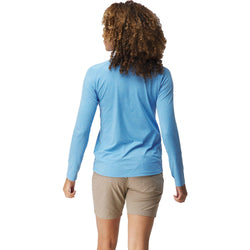 NRS Women's Silkweight Long-Sleeve Shirt in Marina model back