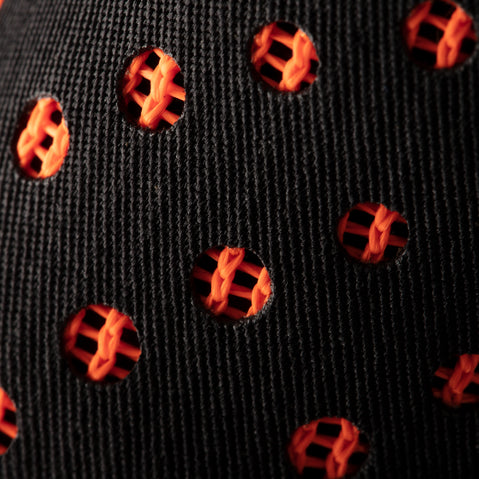 Mammut Men's Comfort Knit Fast Adjust Rock Climbing Harness in Black/Safety Orange material