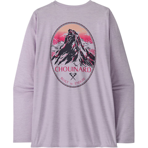 Patagonia Women's Cap Cool Daily Graphic Long Sleeve Shirt - Lands in Chouinard Crest: Foxglove Purple back