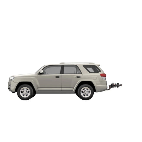 Yakima HoldUp Two Bike Hitch Rack installed on a car folded