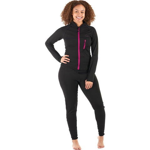 Level Six Women's Vesta Dry Suit Liner in Black model left view