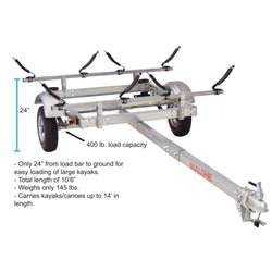 Malone EcoLight 2-Boat V-Rack Kayak Trailer Package detail