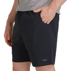 NRS Men's High Side Shorts in Jet Black model pocket