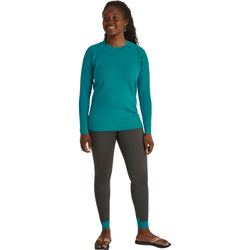 NRS Women's Expedition Weight Long Sleeve Shirt in Glacier model view front
