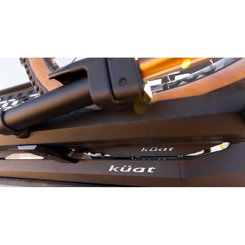 Kuat Ibex Truck Bed Rack in Sandy Black with bike rack added