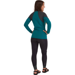 NRS Women's HydroSkin 0.5 Jacket in Harbor/Graphite model back