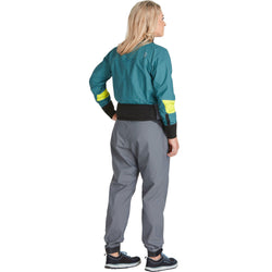 NRS Women's Stratos Semi-Dry Paddling Jacket in Mediterranea model back