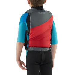 NRS Crew Child Lifejacket (PFD) in Red/Gray model back