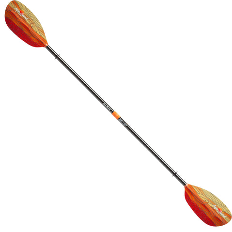 Aqua Bound Whiskey Fiberglass Straight Shaft 4-Piece Kayak Paddle in Fuego angle