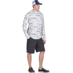 NRS Men's Silkweight Varial Hoodie Sky Camo model front`