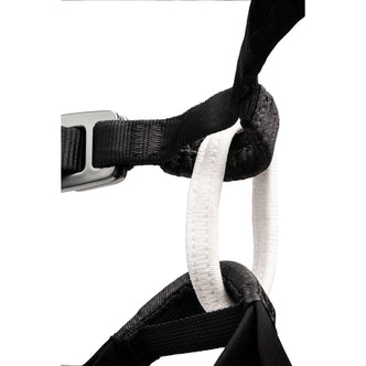 Black Diamond Women's Airnet Rock Climbing Harness in Black/Aqua Verde side