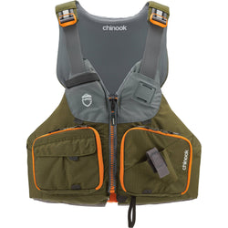 NRS Chinook Fishing LIfejacket (PFD) in Bark front
