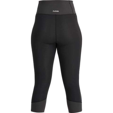 NRS Women's HydroSkin 0.5 Capris in Black/Graphite back