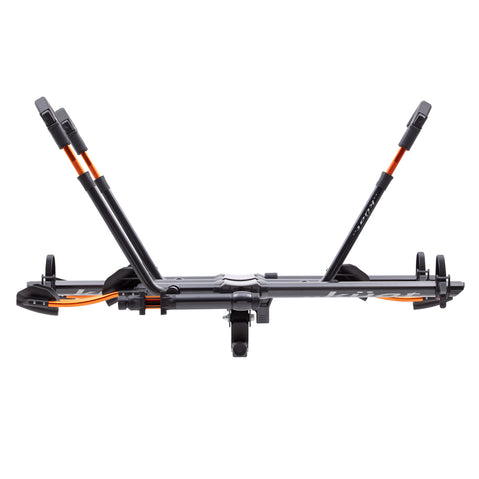 Kuat NV 2.0 1 Bike Add-On Hitch Rack in Gray Metallic/Orange Anodize front view arms up