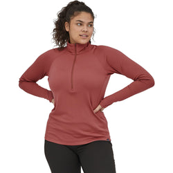 Patagonia Women's Capilene Mid Weight Zip Neck Shirt model view front