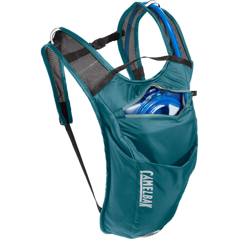 Camelbak Women's Rogue Light 70 oz. Hydration Backpack in Castlerock/Seafoam front pocket