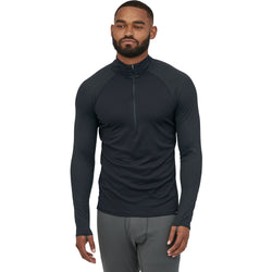 Patagonia Men's Capilene Mid Weight Zip Neck Shirt in Black front