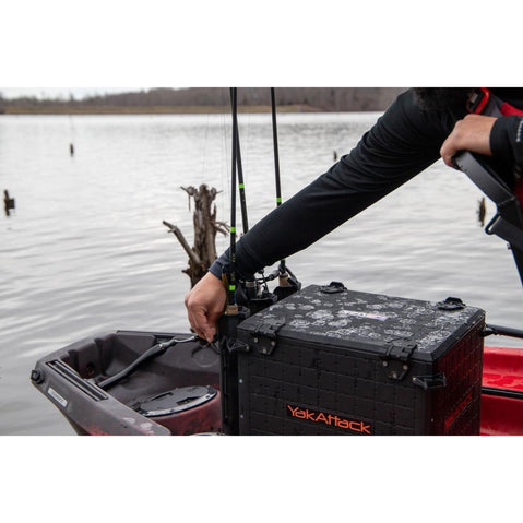 YakAttack TetherTube Rod Holder - Two Pack with fishing crate