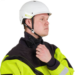 NRS Ascent SAR Dry Suit in Safety Yellow model neck closure