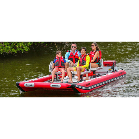 Sea Eagle FastCat14 Cataraft Swivel Seat Canopy Package lifestyle