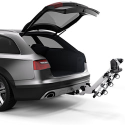 Thule Helium Pro 3 Bike Hitch Rack installed on a car open