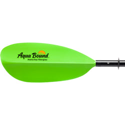 Aqua-Bound Manta Ray Fiberglass 4-Piece Kayak Paddle in Electric Green left face blade