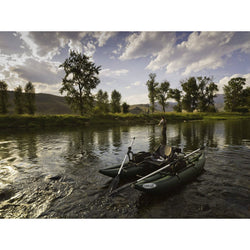 Outcast Fish Cat Panther Pontoon Boat in Green lifestyle