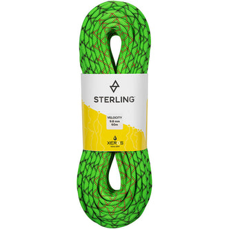 Sterling Velocity 9.8 mm BiColor XEROS Dry Climbing Rope in Green front
