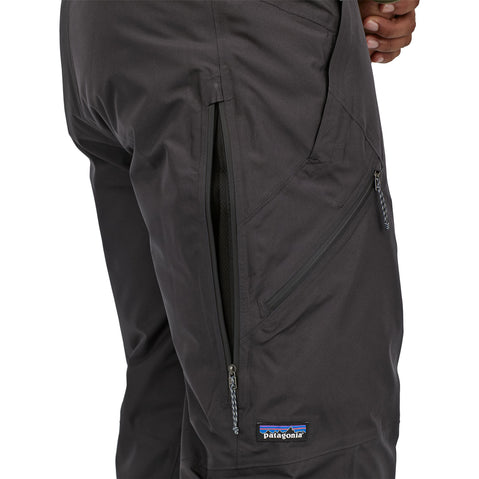 Patagonia Men's Insulated Powder Town Pants in Black model view zipper