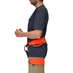Mammut Sender Rock Climbing Harness in Highway/Safety Orange wire rope detail