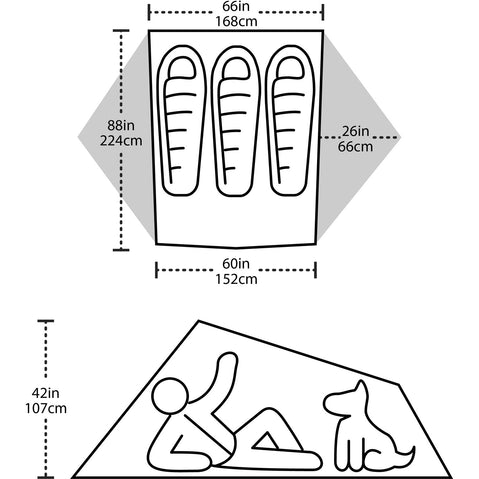 Big Agnes Tiger Wall Platinum 3 Person Backpacking Tent diagram