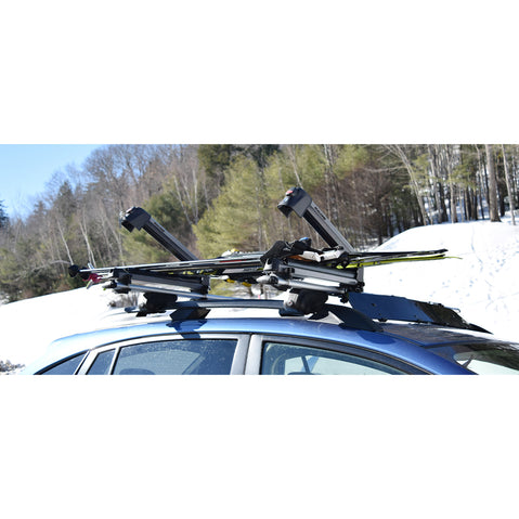 Malone LiftLine 3 Ski/Snowboard Rack installed on a car side view
