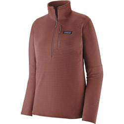 Patagonia Women's R1 Pullover Top in dulse mauve