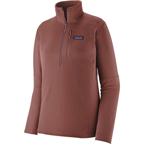 Patagonia Women's R1 Pullover Top in dulse mauve