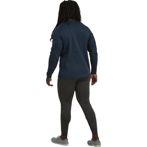 NRS Men's Expedition Weight Long Sleeve Shirt in Navy model back