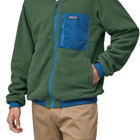 Patagonia Men's Reversible Shelled Microdini Jacket model with reverse side out